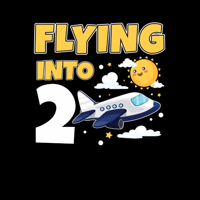 Flying Into 2 Avion Pilote 2 ans 2e anniversaire