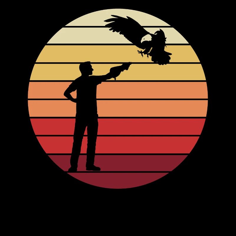 Falkner Mit Greifvogel Falknerei Retro Geschenk