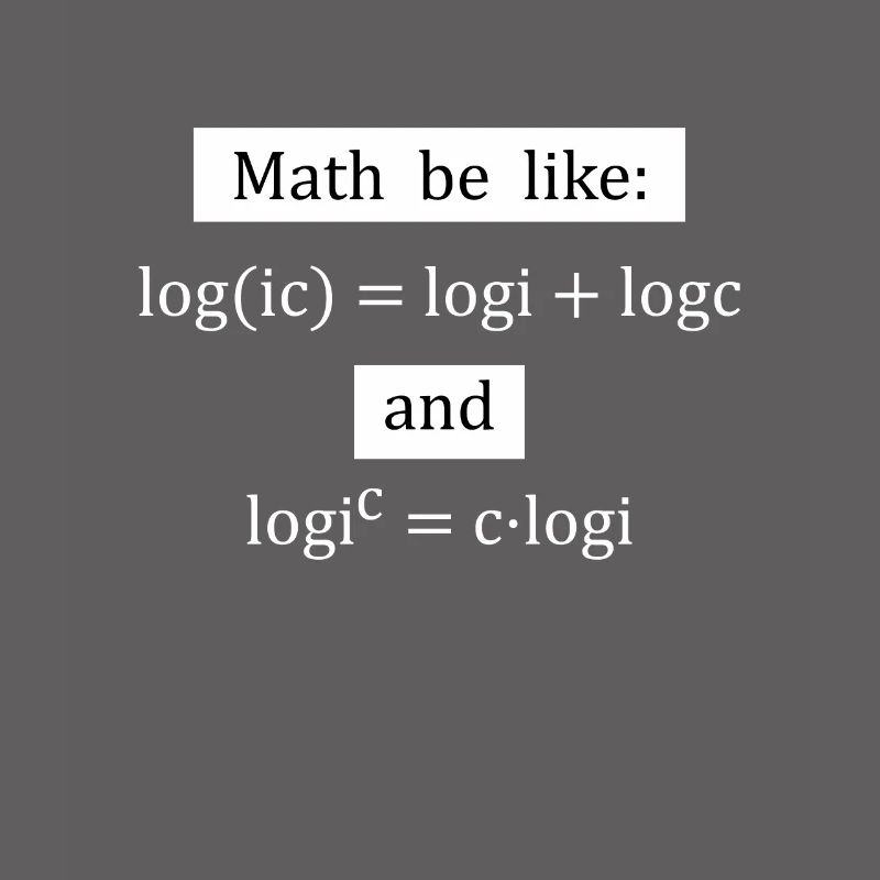 Funny Math Saying Logarithm Logic Mathematics