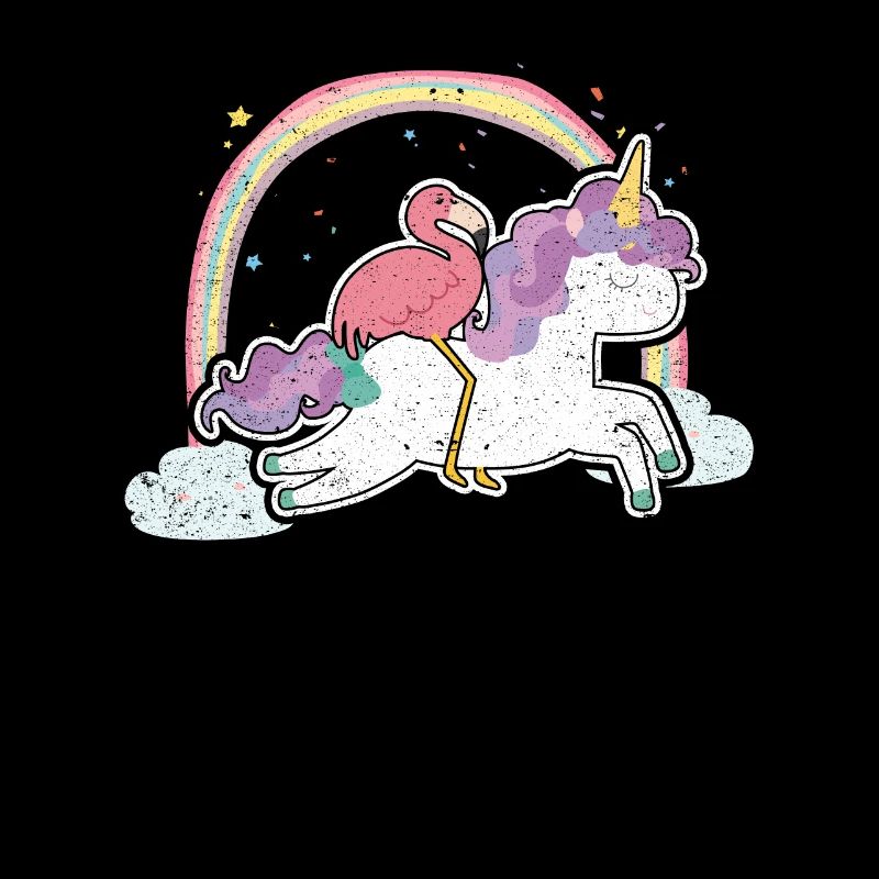 Flamingo-Reiten-Einhorn-Regenbogen-magischer Vogel Anima