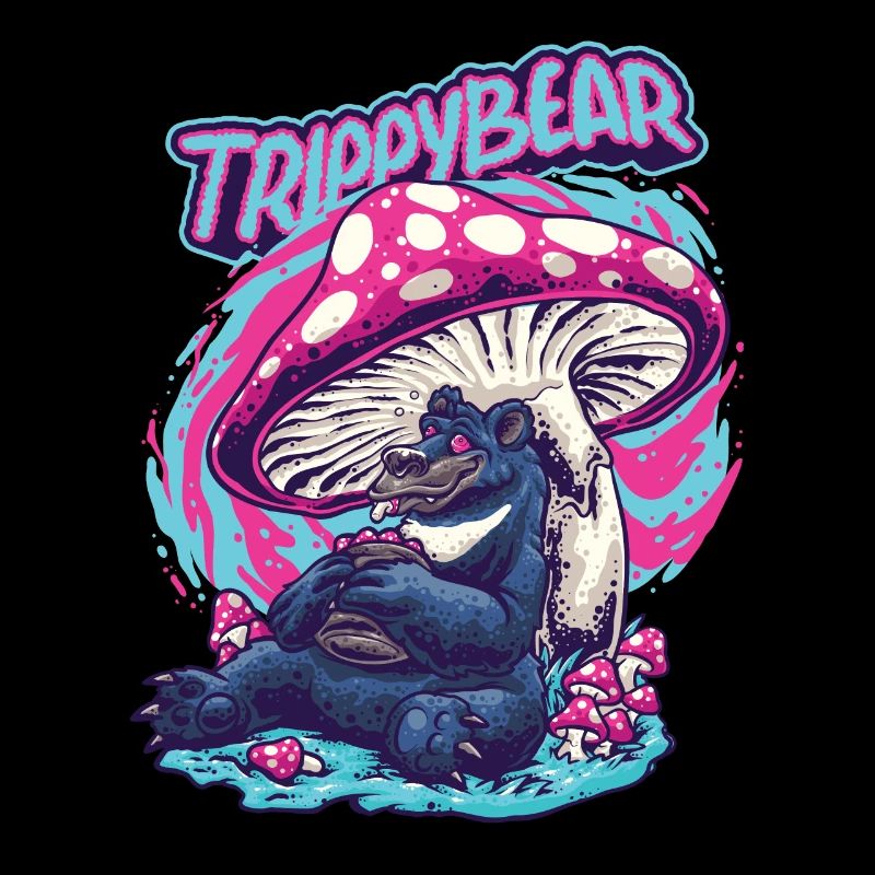Magic Mushrooms Psychedelisch Funny Trippybear