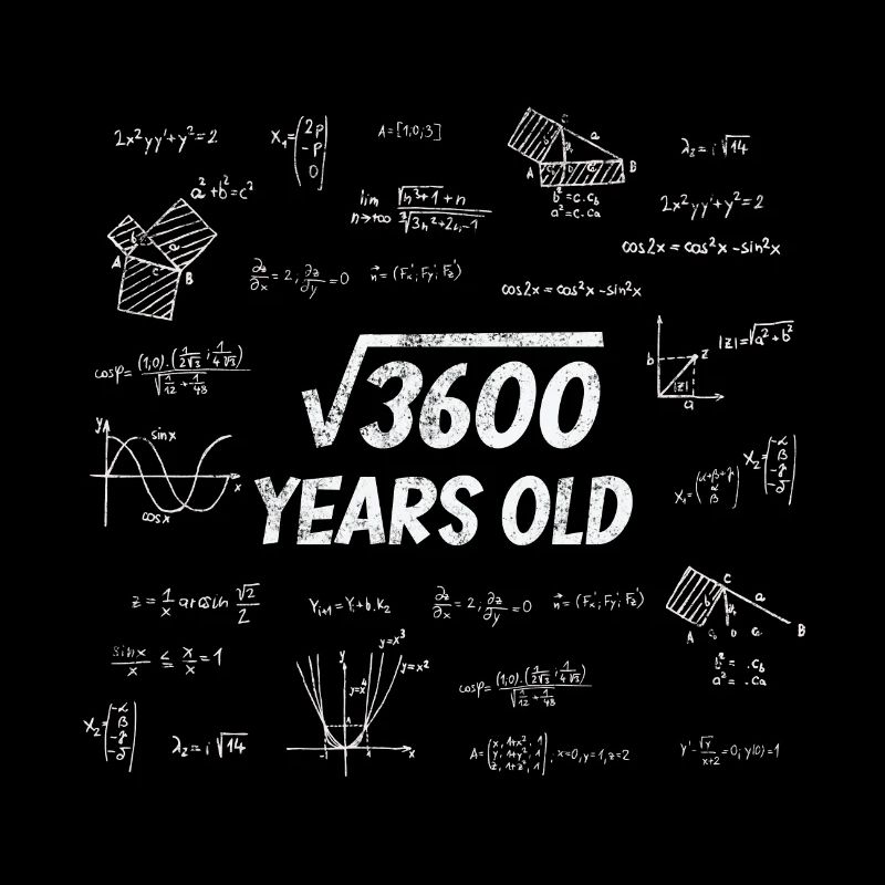 Racine carrée de 3600 - 60e anniversaire math nerd