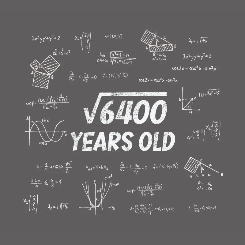 Square root from 6400 - 80th birthday math nerd