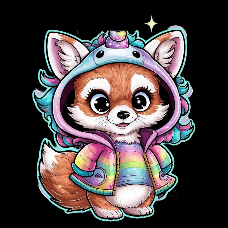 Fennek Desert Fox with Cool Unicorn Outfit