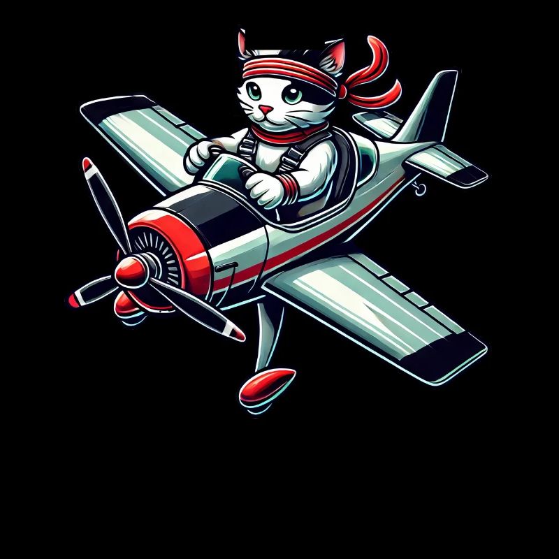 Cat Pilot Propeller Airplane Flying