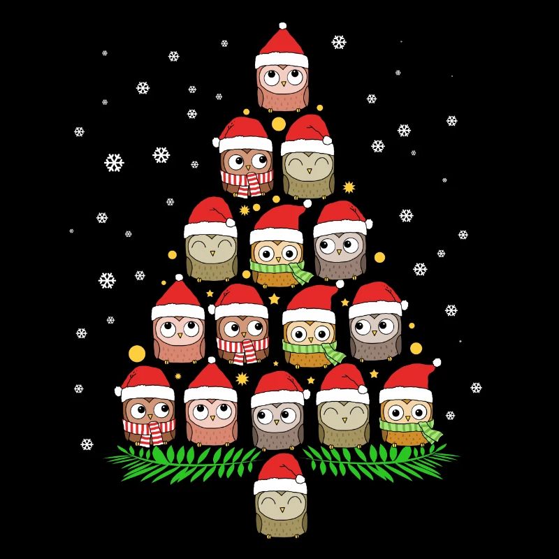 Weihnachtsbaum Eulen Weihnachten Eulenshirt Eule