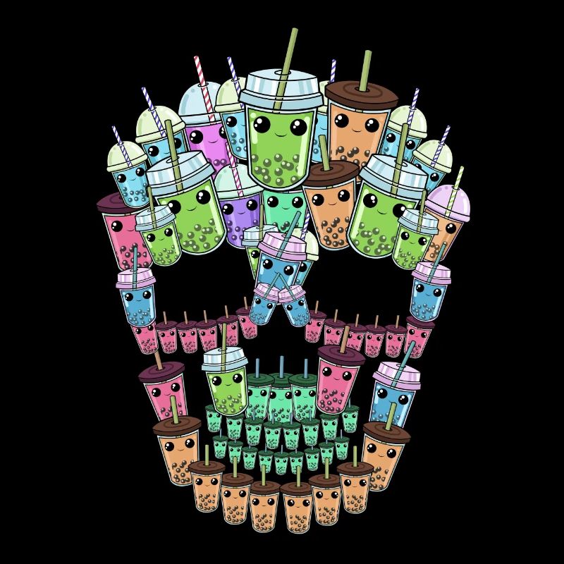 Bubble Tea Totenkopf Geschenk Boba Tea Bubble Tea