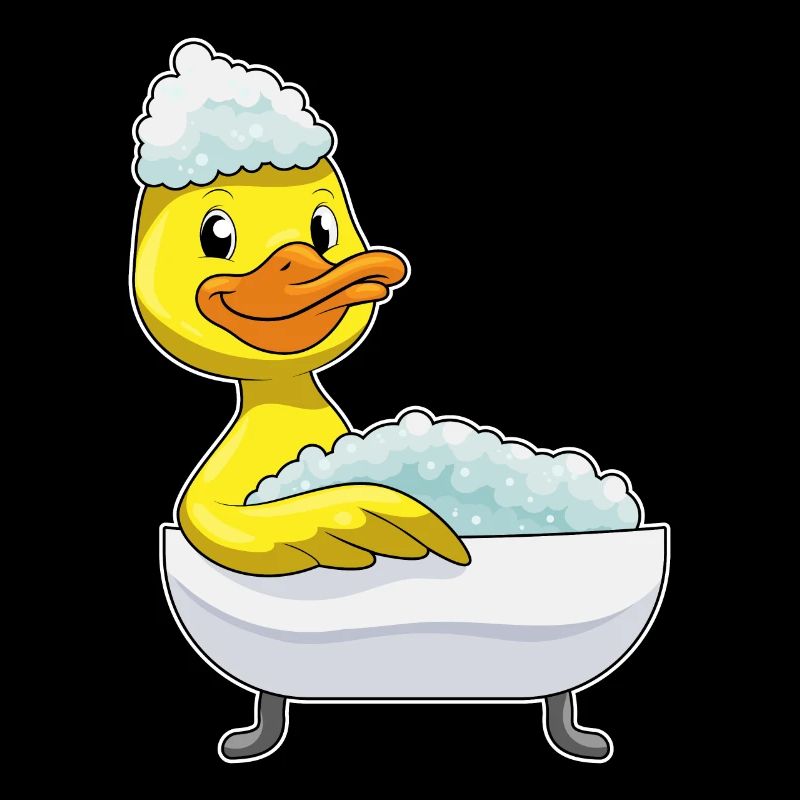 Bain de canard avec baignoire et mousse
