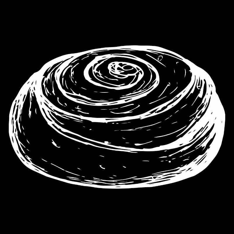 Cinnamon Roll Sweet Breakfast Hand Drawn