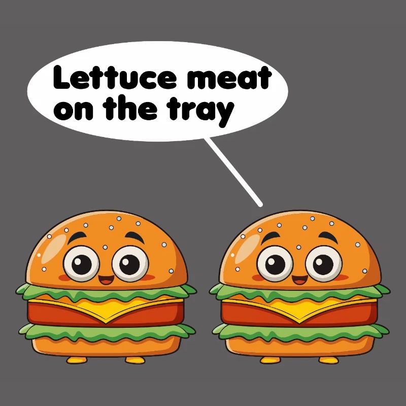lettuce meat on the tray funny burger pun