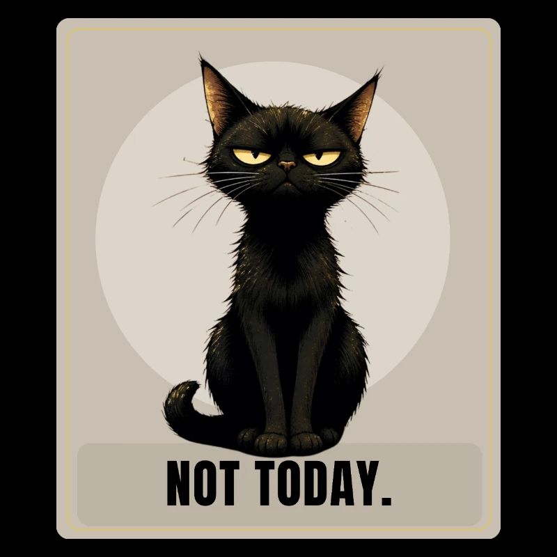 Not Today. – Sarcastic Black Cat Design