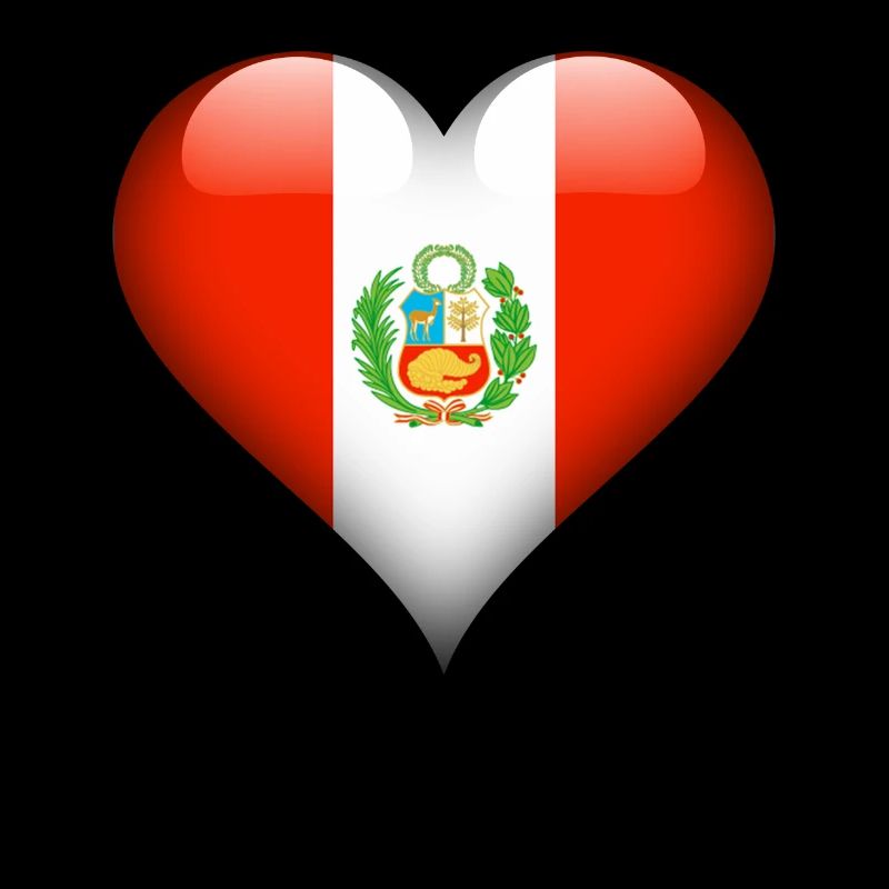 Drapeau péruvien coeur Pérou