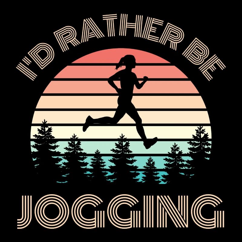 I'D RATHER BE Jogging Retro Sun