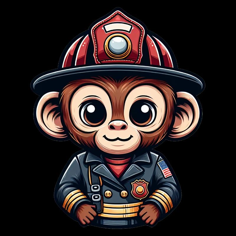 Pompier singe mignon