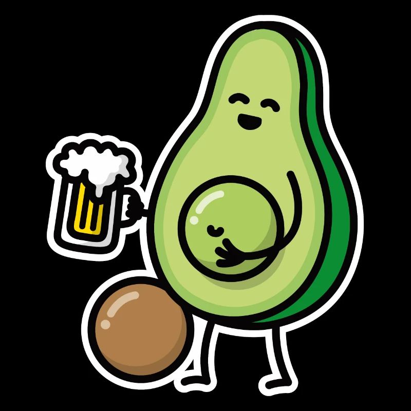 Funny avocado beer belly funny beer drinker gift