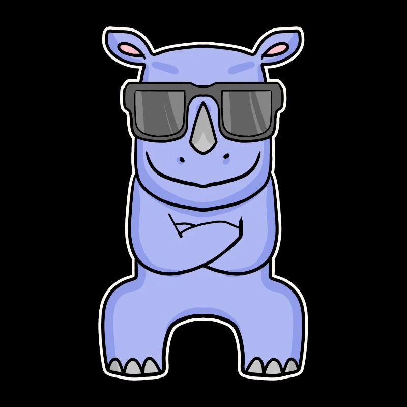 Nilpferd mit Brille