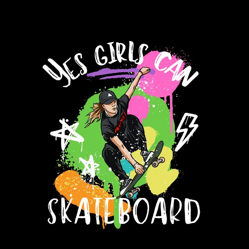 Ja Mädchen können Skateboard fahren
