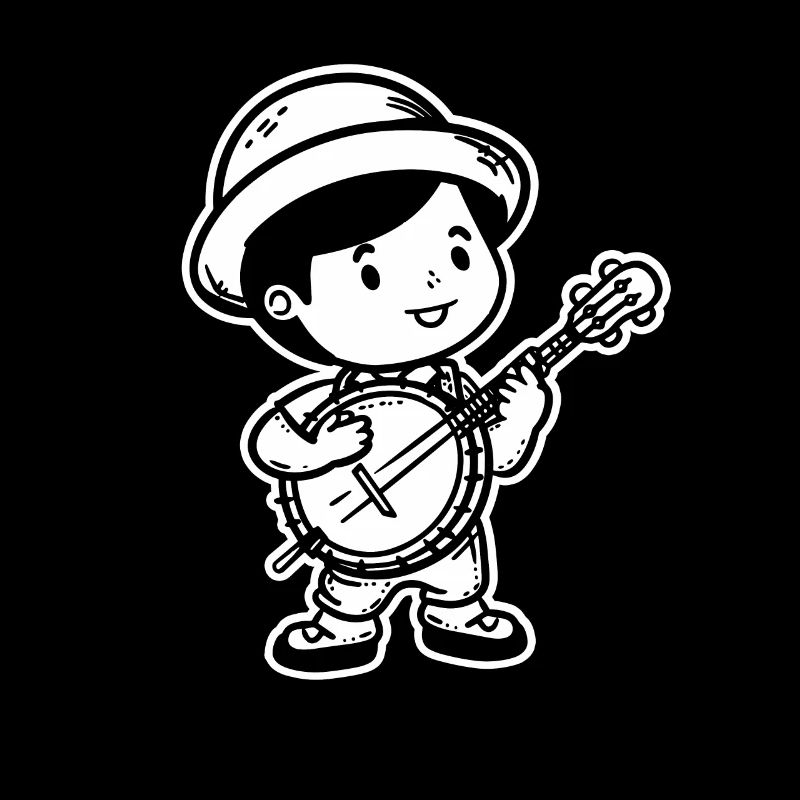 Small banjo player