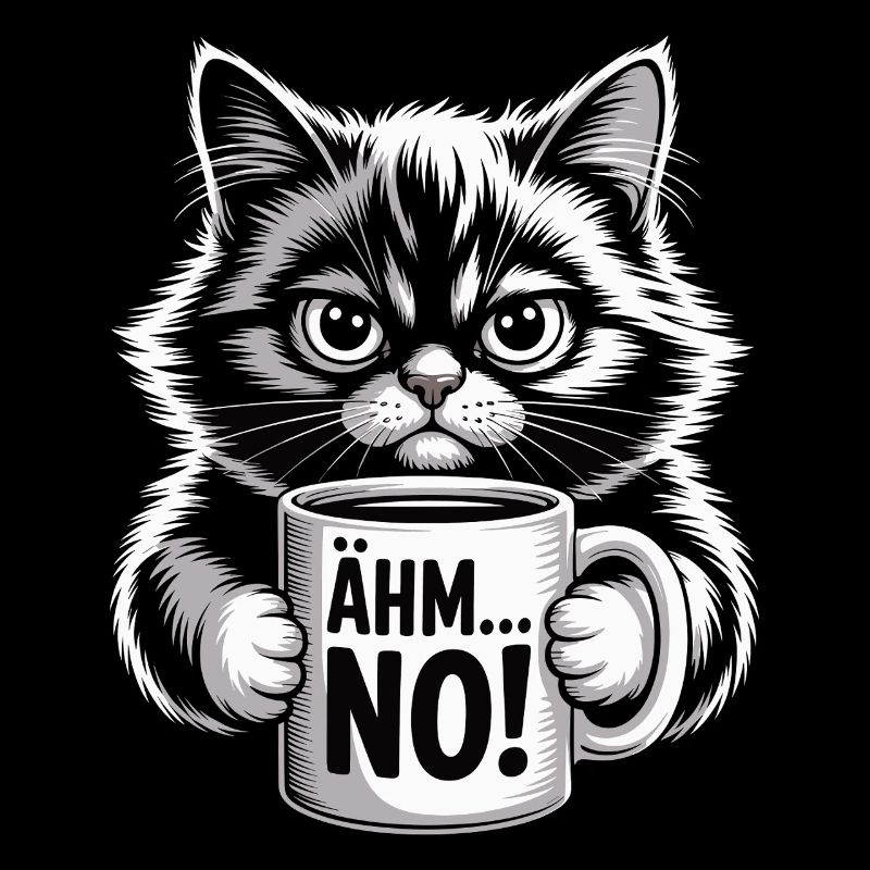 Ähm... No! Katze Mit Kaffee Humor
