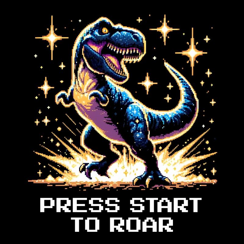 Press start to roar | Dinosaur, Retro