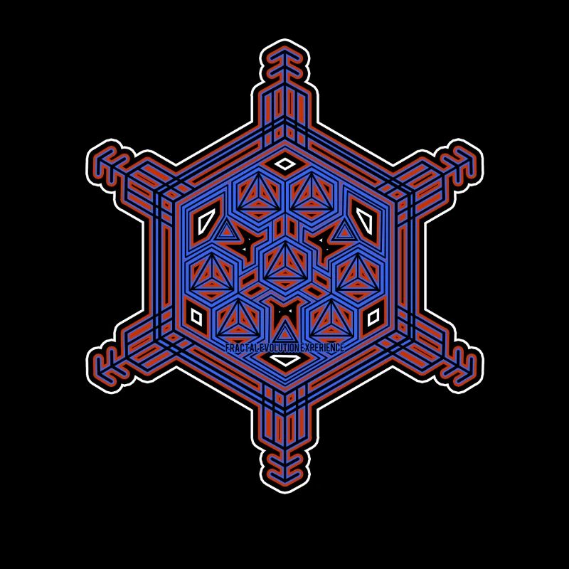 Expérience d’évolution fractale Motif hexagone étoile