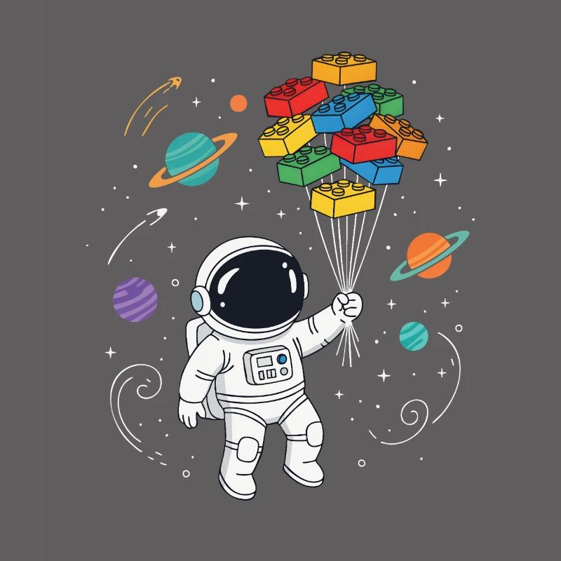Blocs de construction d’astronautes Construction de briques spatiales