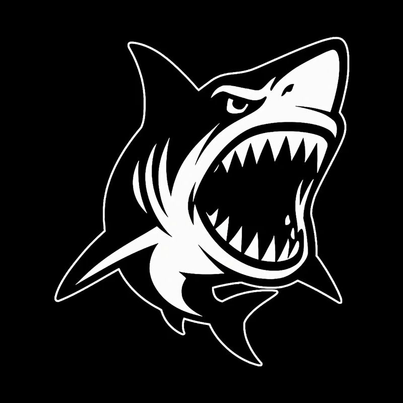 Requin à la bouche ouverte montrant les dents