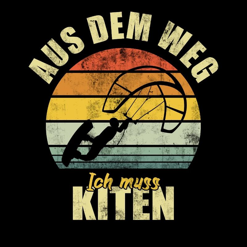Kiting Kiter Surfing Surfer Retro