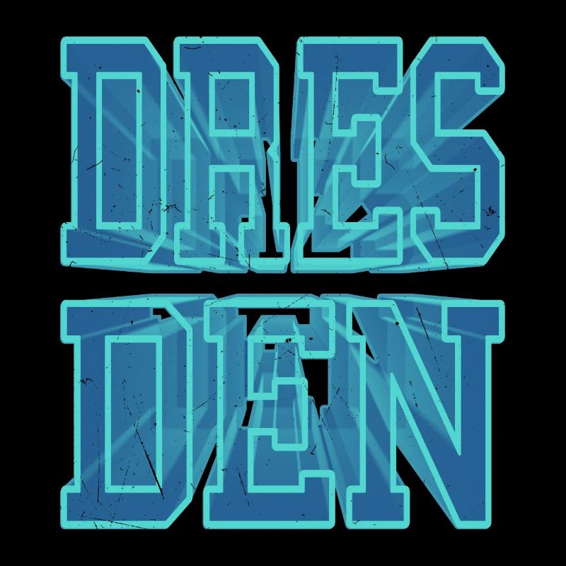 Dresden Germany City 3D Font Skyline