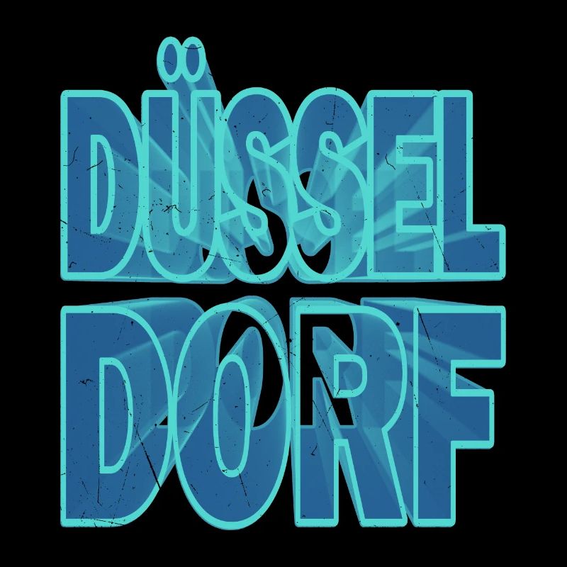 Dusseldorf Germany City 3D Font Skyline