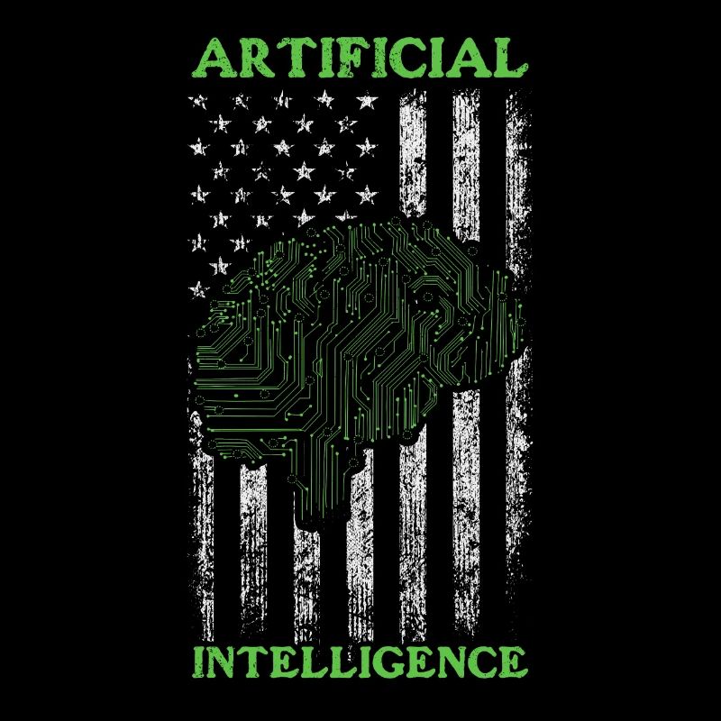 AI Robotics - Artificial Intelligence US Flag