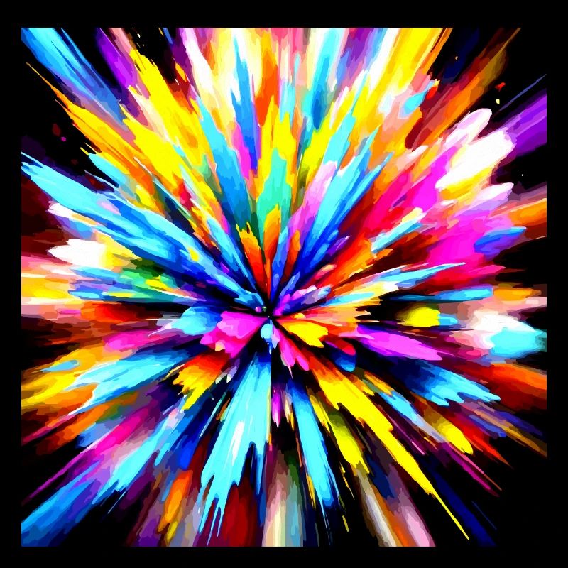 una explosión de color, como una salpicadura de arte