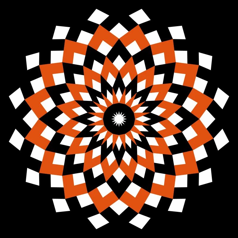Mandala losanges blanc orange
