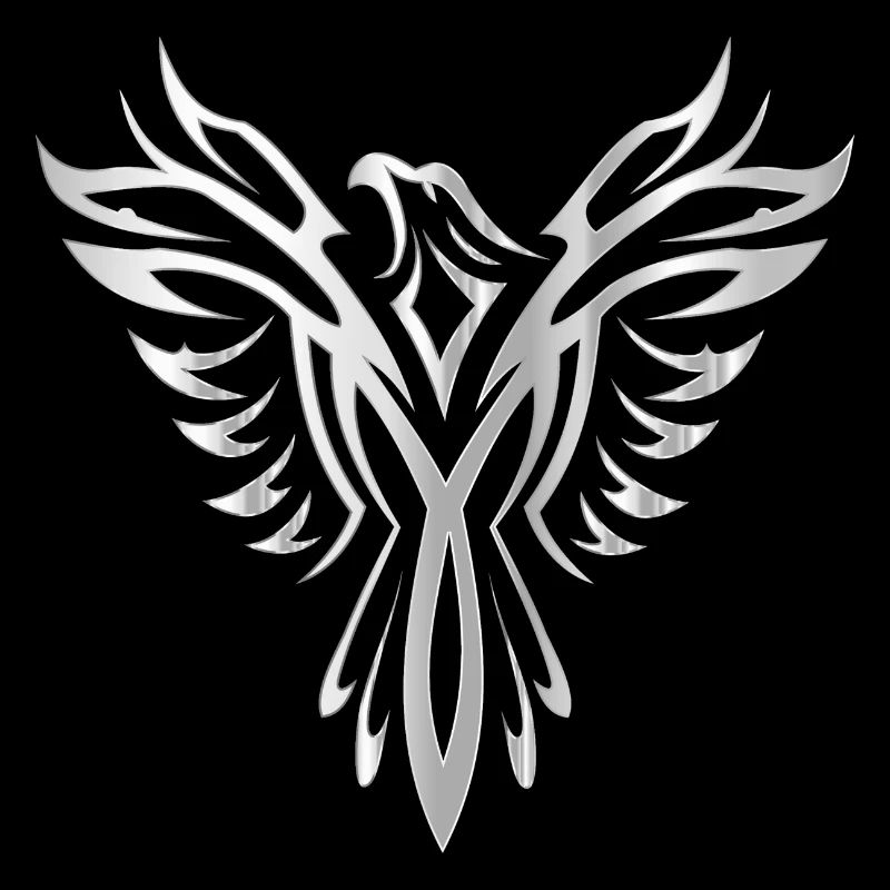 Bird phoenix wing silver