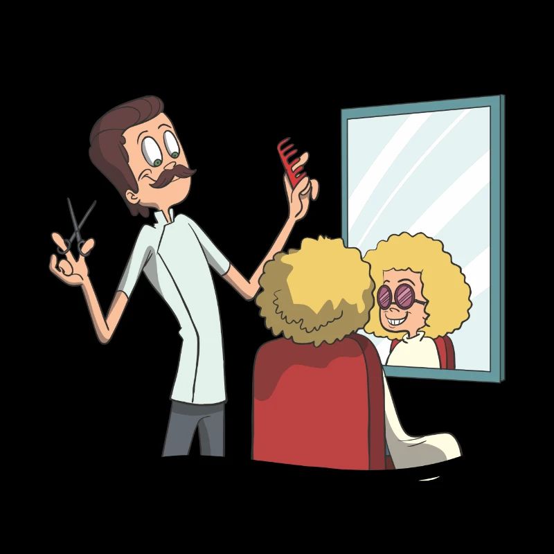 Coiffeur coupe, peignage, pose