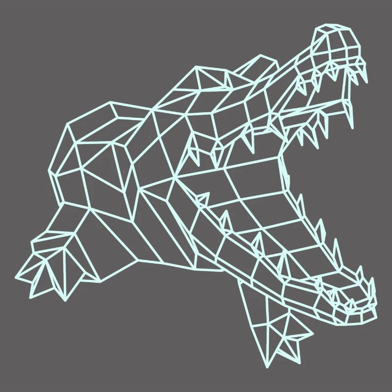 Crocodile graphic WireFrame, Paperwolf design