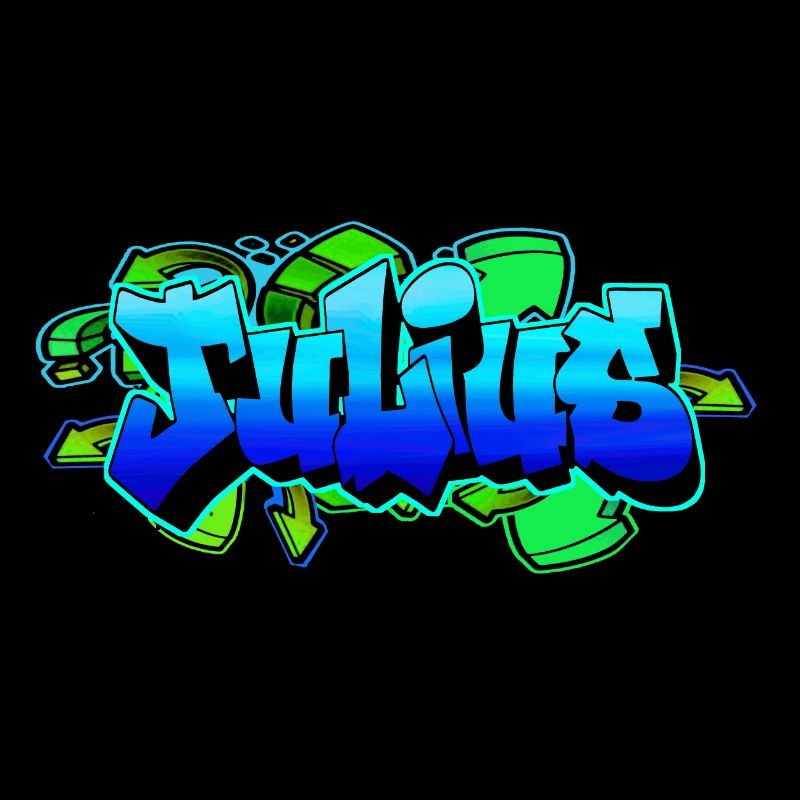 Julius Graffiti Fleche Bleu Vert