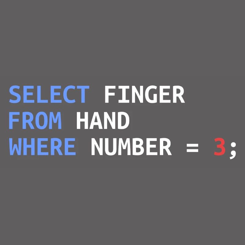 Middle Finger Select SQL Developer Funny Gift