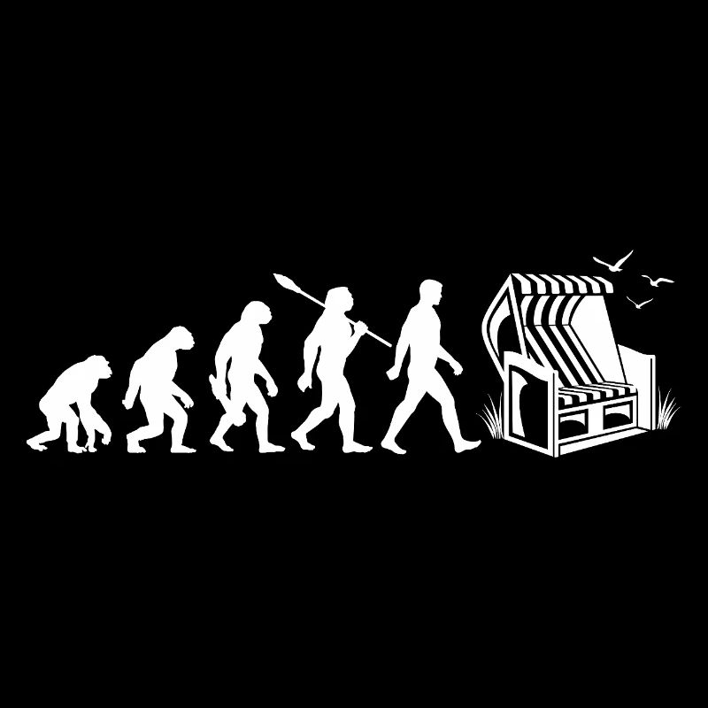 Evolution - Strandkorb - Urlaub - Meer - Möwen