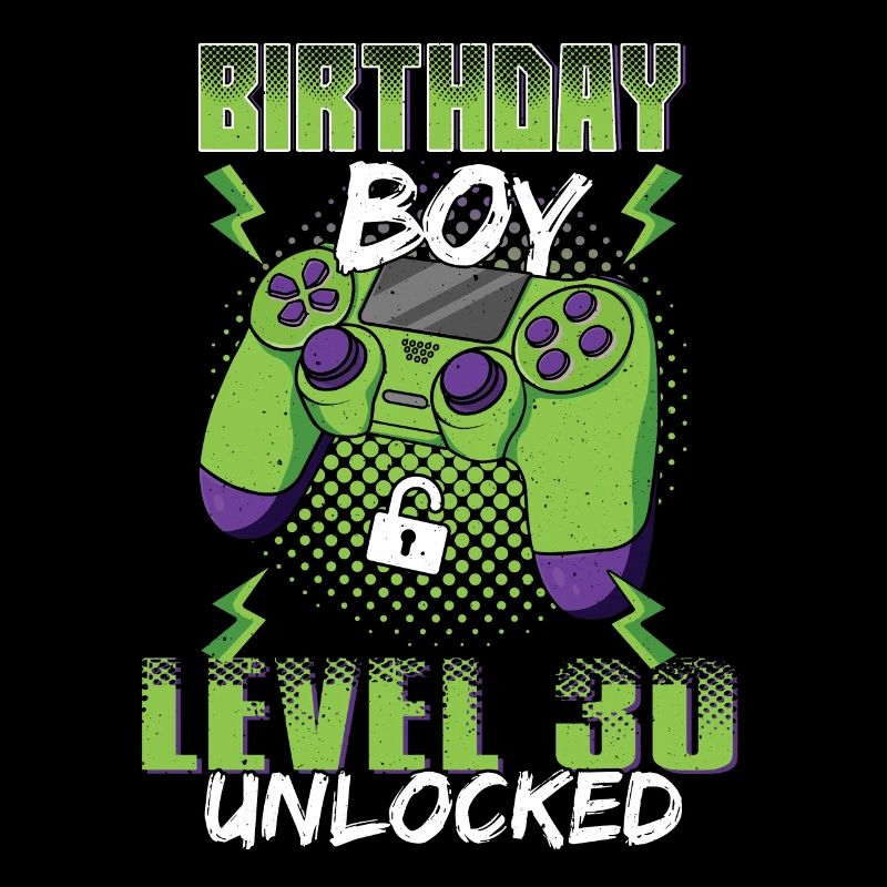 Gamer Boy Amateur de jeux vidéo 30 ans déverrouillé