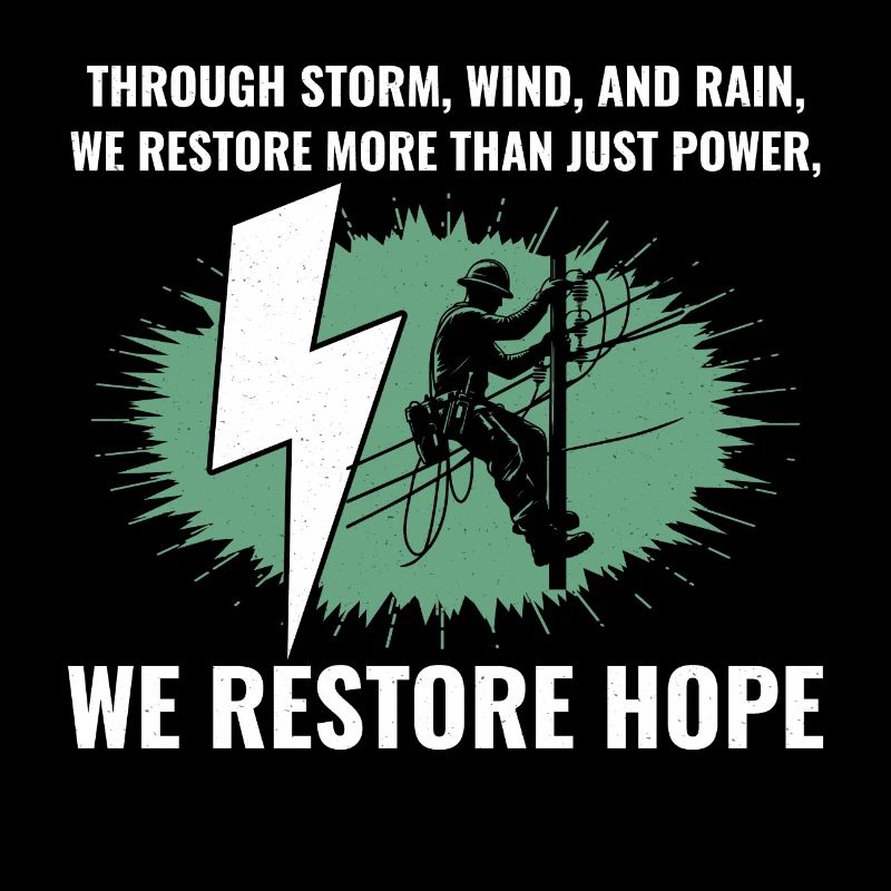 Lineman Storm Wind Rain Hope Power Restoration