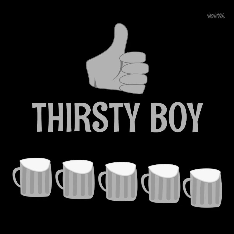 Thirsty boy - gray version