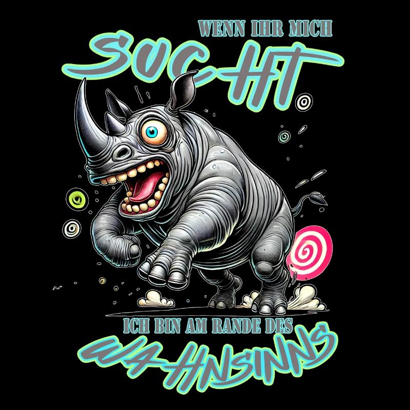 Crazy Nashorn am Rande des Wahnsinns Comic Stil