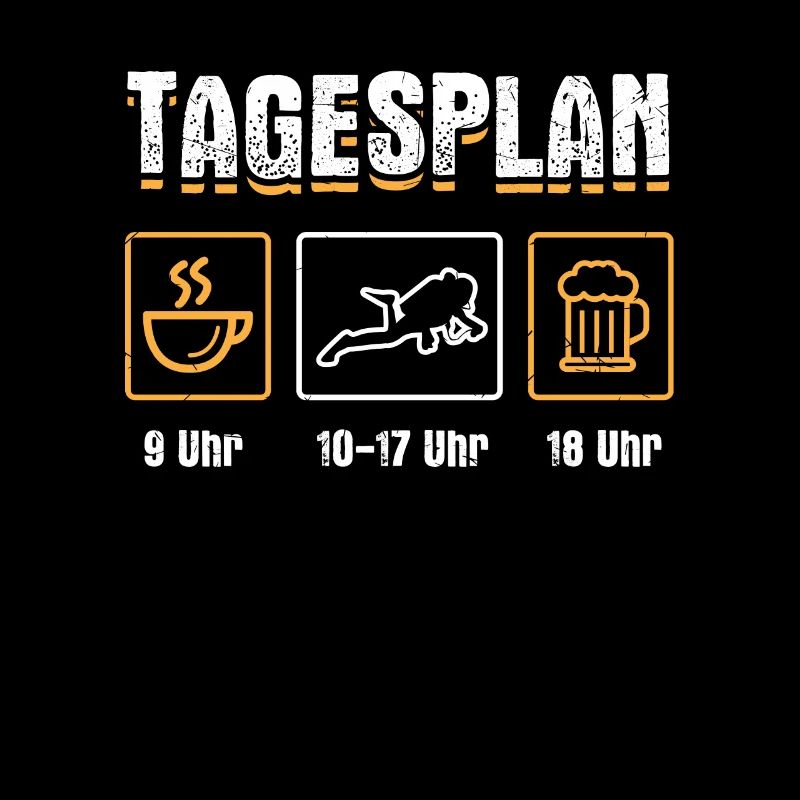 Tagesplan Kaffee Tauchen Bier Taucher Schnorchler