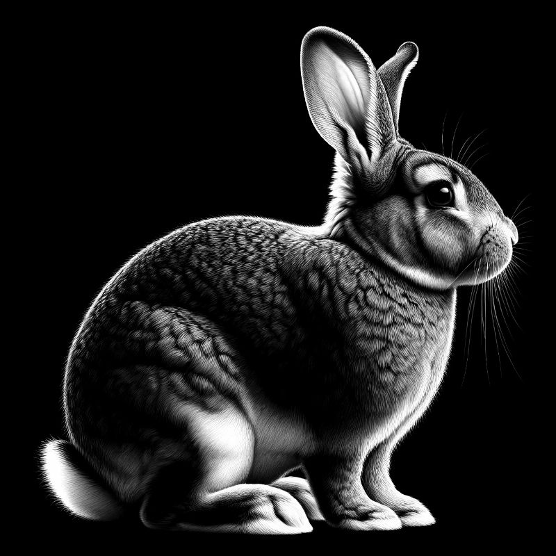 Lapin mignon dans un style de dessin réaliste