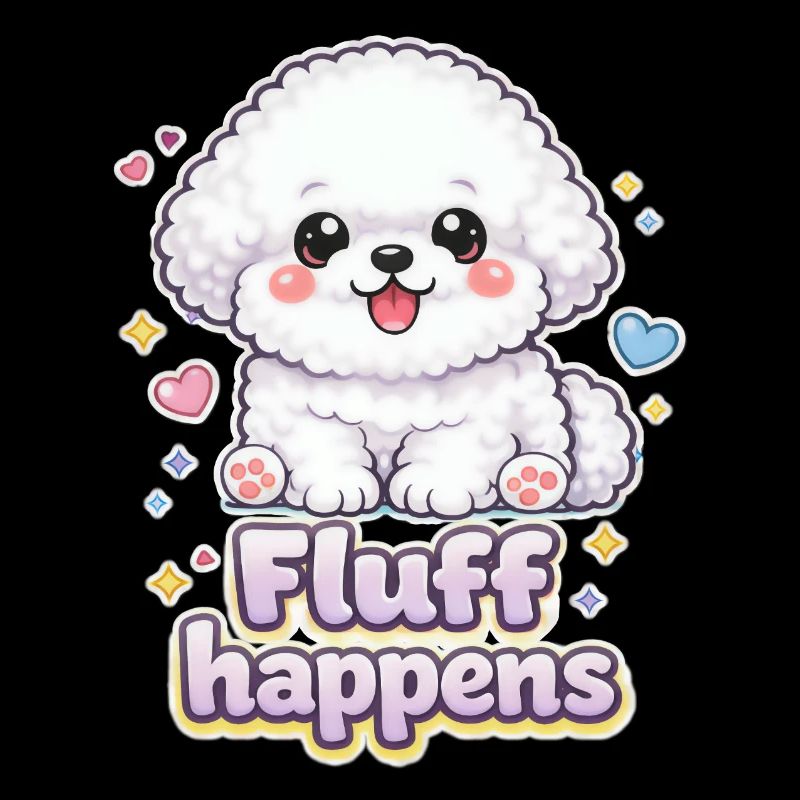 Le fluff arrive – design de chien kawaii Bichon
