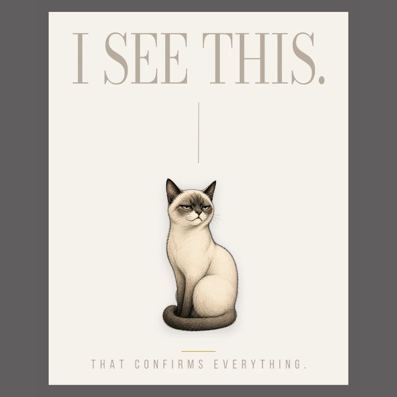 I SEE THIS. Noble Cat Introvert Meme Design
