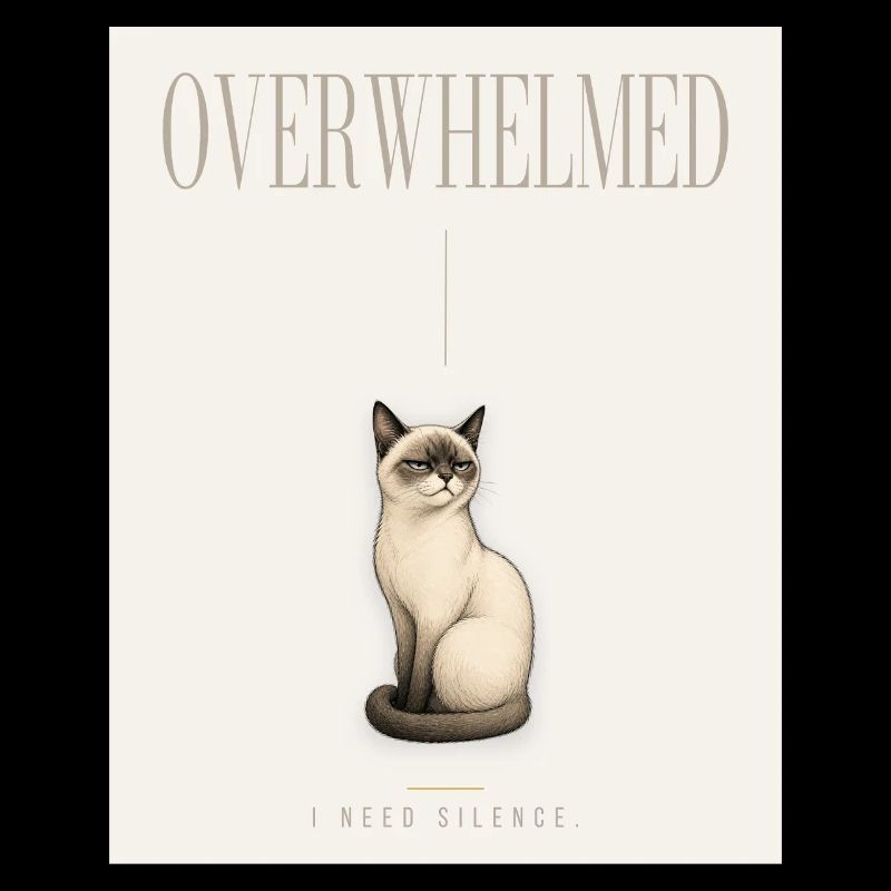 DÉPASSÉE. Noble Cat Introverti Conception du Mème