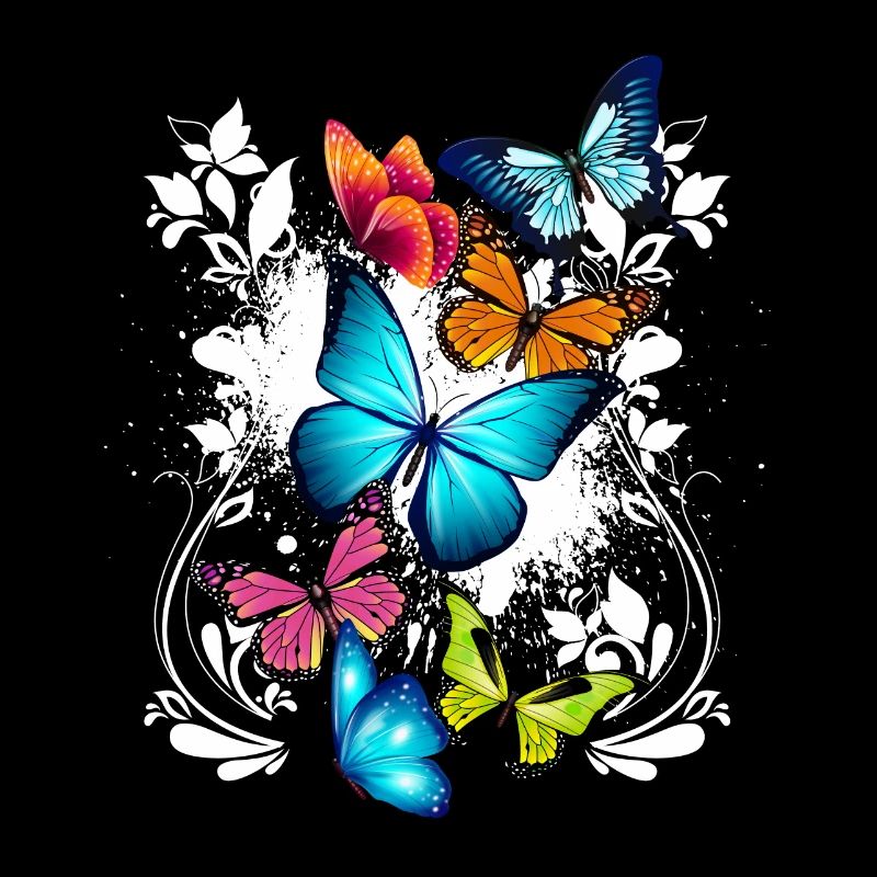 Schmetterling Blumen Ornament Splash Kunst