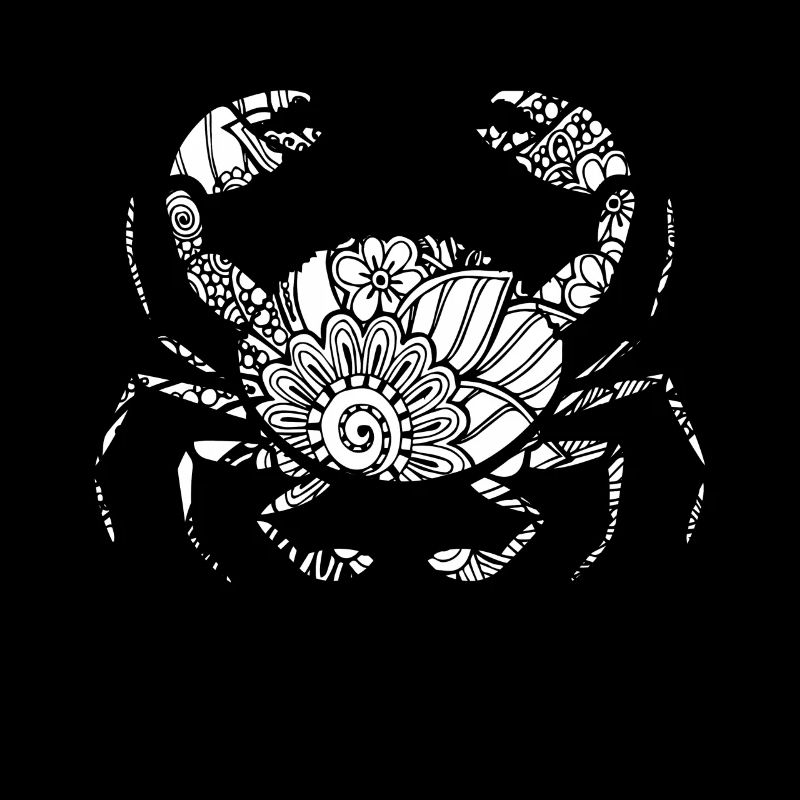 Crab Crab Floral Pattern